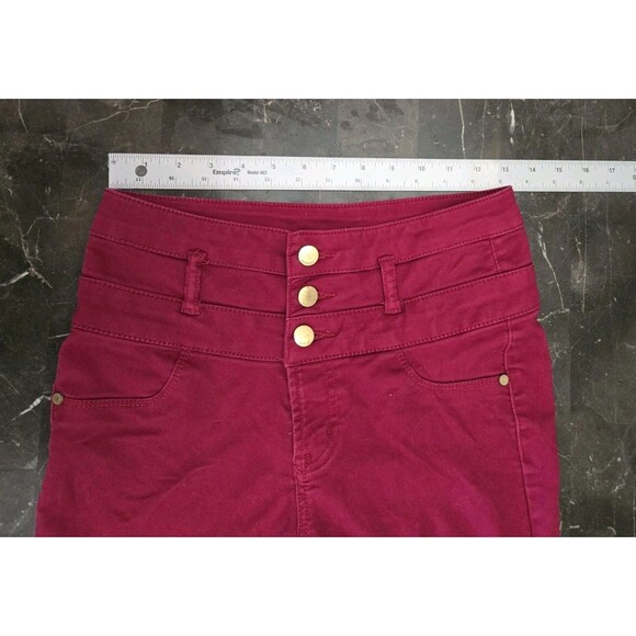Refuge Hi - Waist Super Skinny Jeggings Pants Womens Size 4 Maroon Burgandy Red - Picture 10 of 13